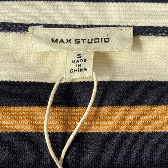Max Studio Skirt Womens Small Multicolor Stripes NWT Stretch Career - Picture 4 of 11